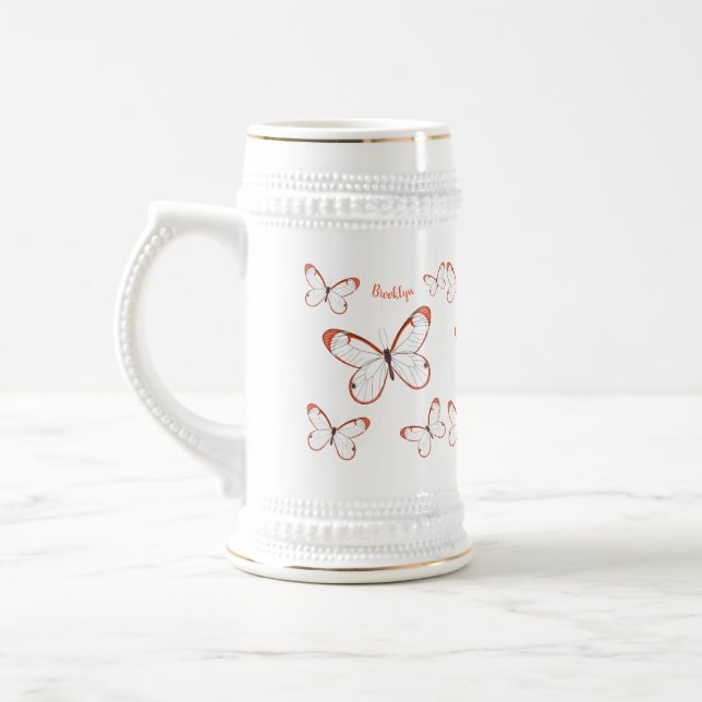 illustration av tecknaden för fjäril av glas sejdel (Vänster)