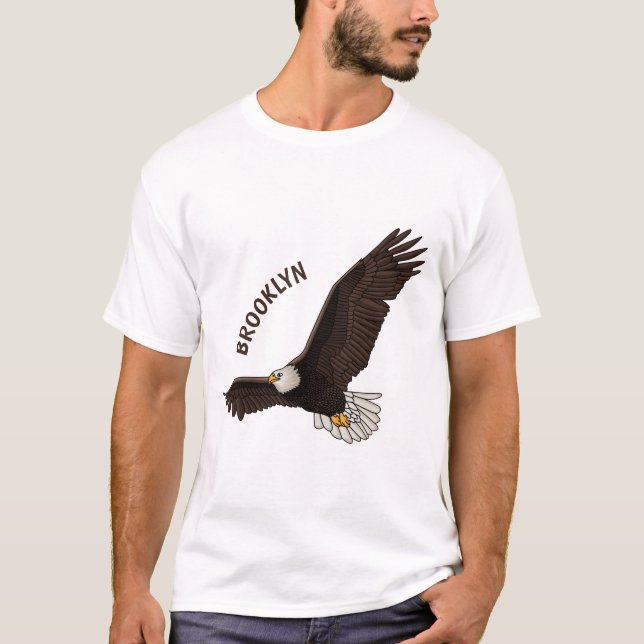 illustration av tecknaden för flygande örn i lyckl t shirt (Framsida)