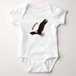 illustration av tecknaden för flygande örn i lyckl t shirt