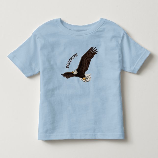illustration av tecknaden för flygande örn i lyckl t shirt (Framsida)