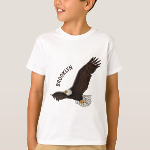 illustration av tecknaden för flygande örn i lyckl t shirt