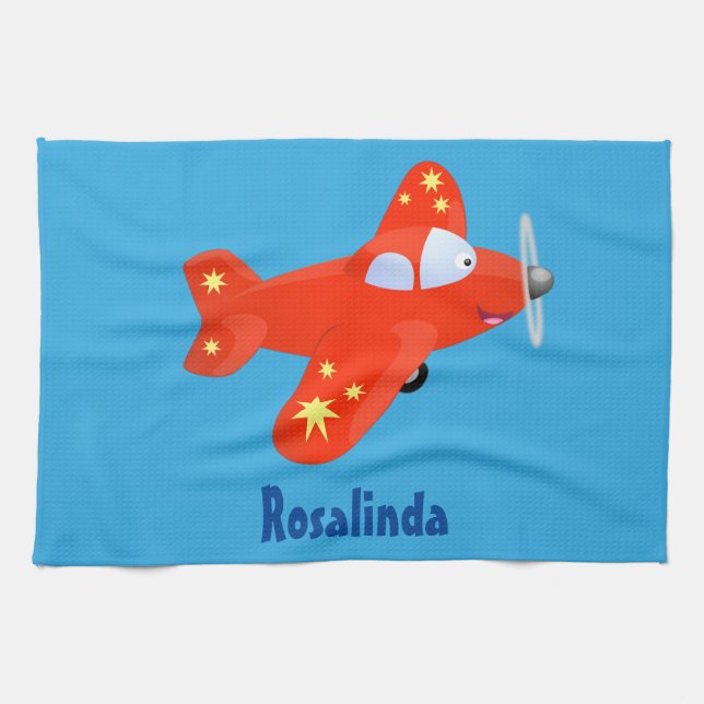 illustration av tecknaden för flygplansflygning me kökshandduk (Horisontell)