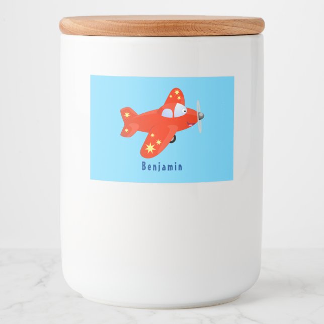 illustration av tecknaden för flygplansflygning me mat etiketter (Framsida)