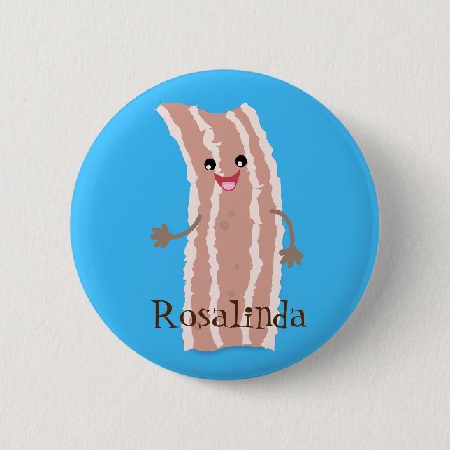 illustration av tecknaden för gräddad kawaii-bacon knapp (Framsida)