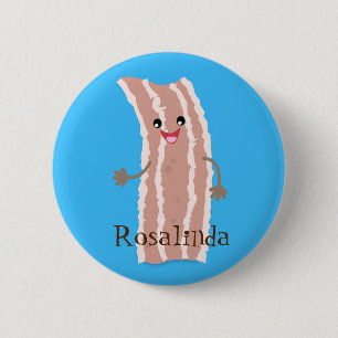 illustration av tecknaden för gräddad kawaii-bacon knapp