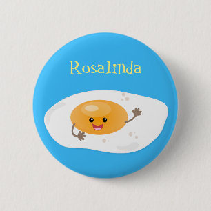 illustration av tecknaden för gräddade kawaii-ägg knapp