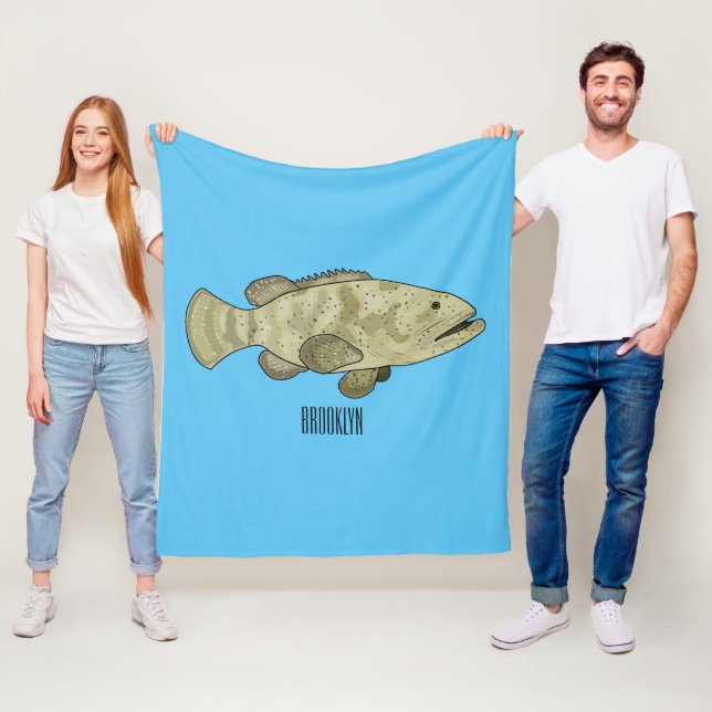 illustration av tecknaden för grupperarens fisk fleecefilt (På plats)