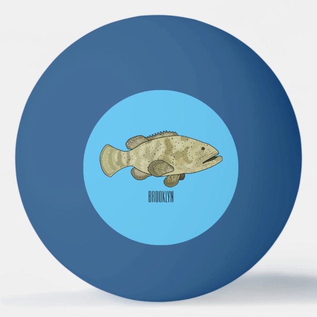 illustration av tecknaden för grupperarens fisk pingisboll (Framsidan)