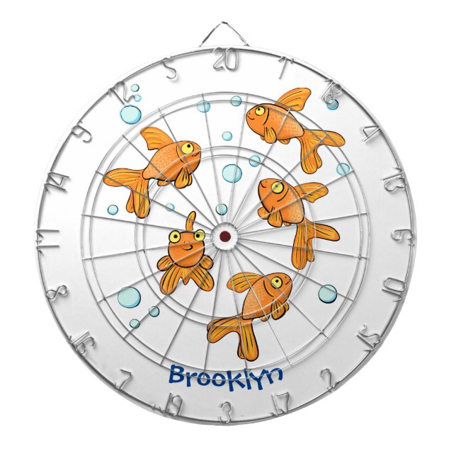 illustration av tecknaden för guldfisk i orange darttavla (Framsidan)