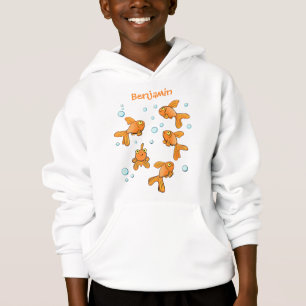 illustration av tecknaden för guldfisk i orange t shirt