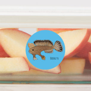 illustration av tecknaden för handfisk klistermärke