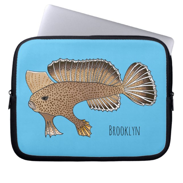 illustration av tecknaden för handfisk laptop fodral (Framsidan)