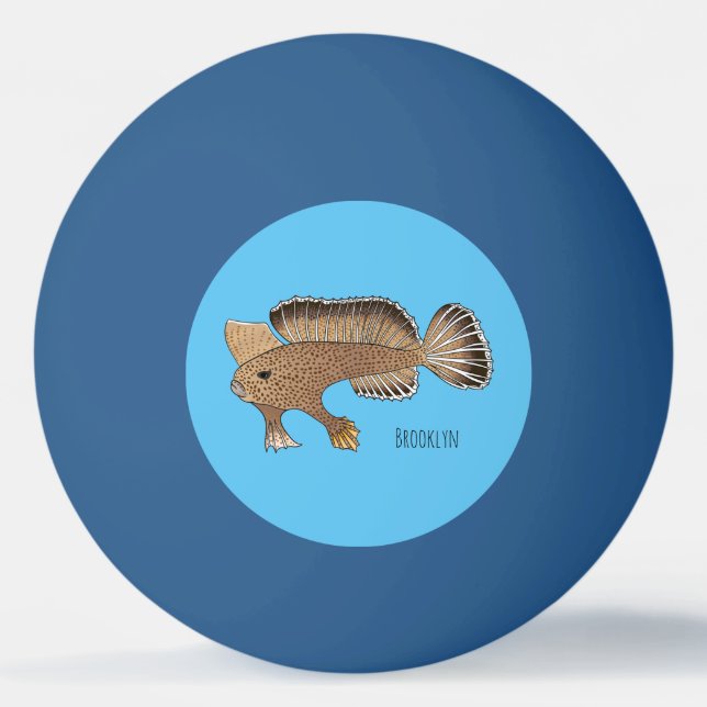 illustration av tecknaden för handfisk pingisboll (Framsidan)