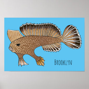 illustration av tecknaden för handfisk poster