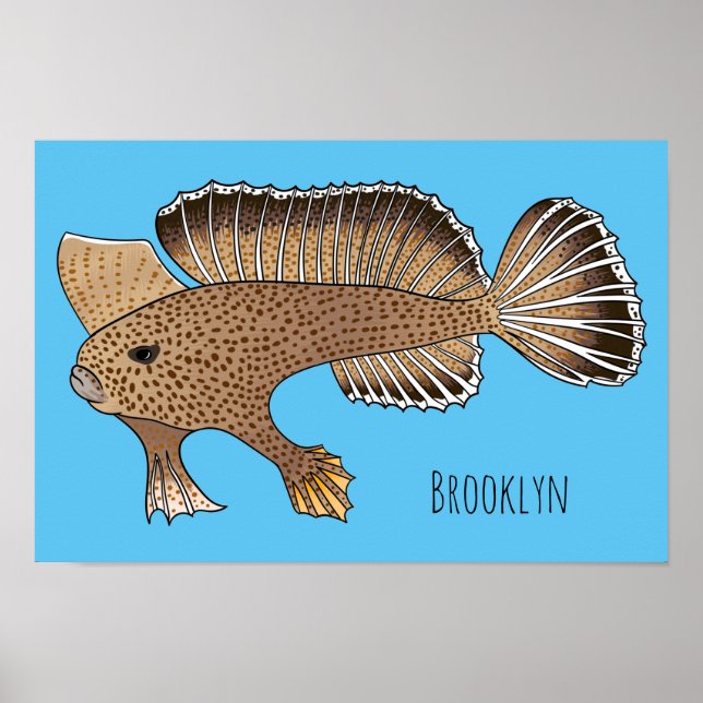 illustration av tecknaden för handfisk poster (Framsidan)