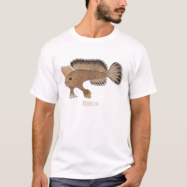 illustration av tecknaden för handfisk t shirt (Framsida)