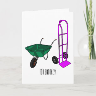 illustration av tecknaden för hjulbarrow och handv kort