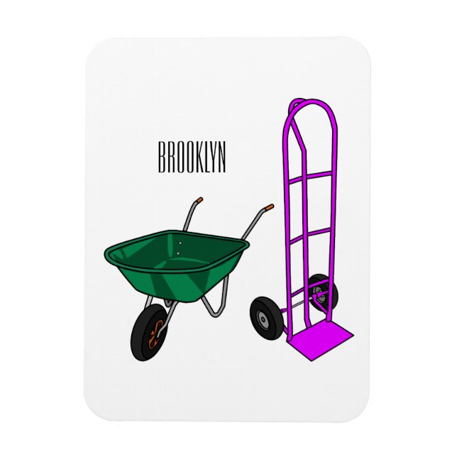 illustration av tecknaden för hjulbarrow och handv magnet (Vertikal)