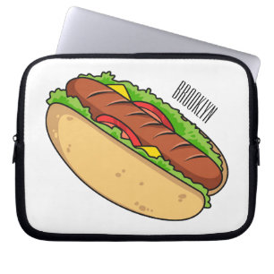 illustration av tecknaden för hund av hett laptop fodral