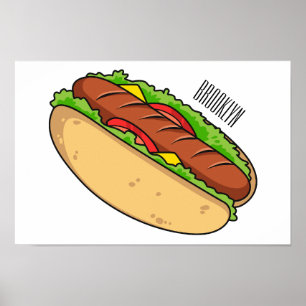 illustration av tecknaden för hund av hett poster