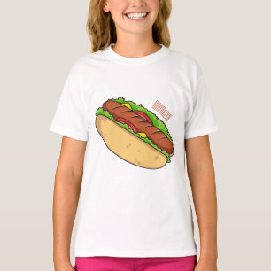 illustration av tecknaden för hund av hett t shirt