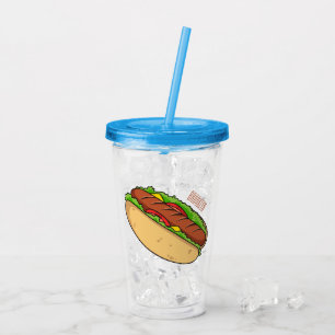 illustration av tecknaden för hund av hett take away mugg