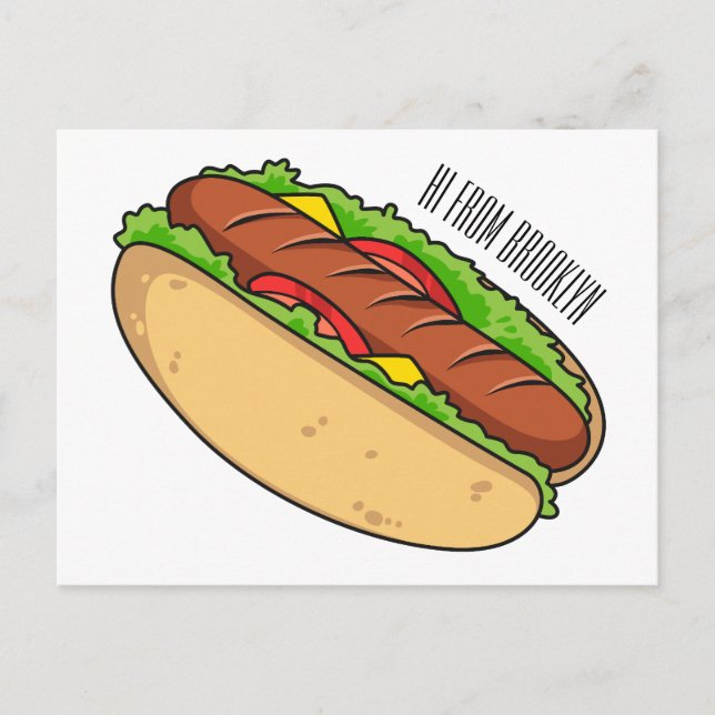illustration av tecknaden för hund av hett vykort (Framsida)