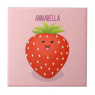 illustration av tecknaden för jordgubbsjordgubben kakelplatta