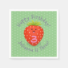 illustration av tecknaden för jordgubbsjordgubben  pappersservett