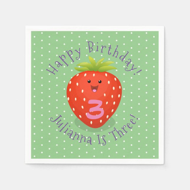 illustration av tecknaden för jordgubbsjordgubben  pappersservett (Framsidan)