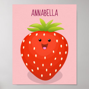 illustration av tecknaden för jordgubbsjordgubben poster