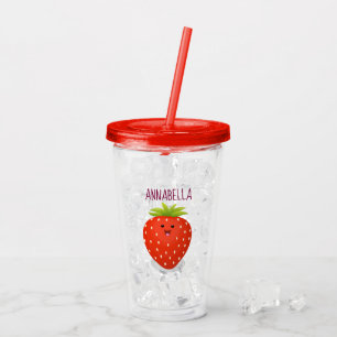 illustration av tecknaden för jordgubbsjordgubben take away mugg