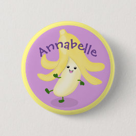 illustration av tecknaden för kawaii-bananer knapp