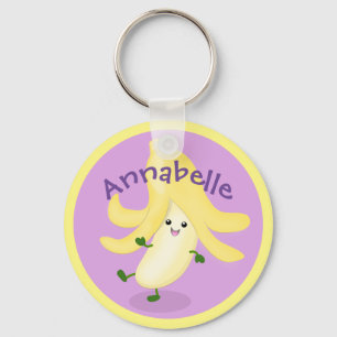 illustration av tecknaden för kawaii-bananer nyckelring