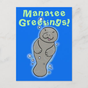 illustration av tecknaden för kute-manat vykort