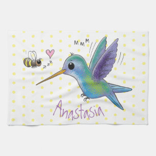 illustration av tecknaden för kute och bin kökshandduk