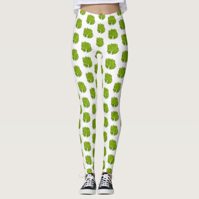 illustration av tecknaden för Löv-instruktion Leggings (Framsida)