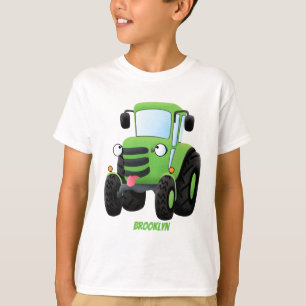 illustration av tecknaden för lycklig-jordbrukstra t shirt