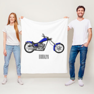 illustration av tecknaden för motorcykel i Chopper Fleecefilt