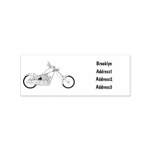 illustration av tecknaden för motorcykel i Chopper Stämpel
