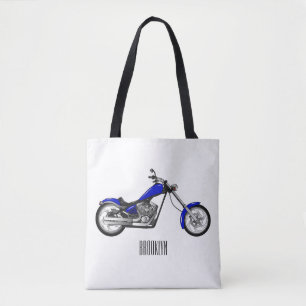 illustration av tecknaden för motorcykel i Chopper Tygkasse