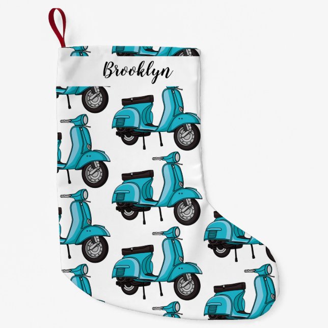 illustration av tecknaden för motorcyklar i rutt m liten julstrumpa (Framsidan)