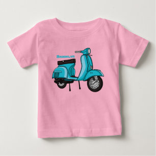 illustration av tecknaden för motorcyklar i rutt m t shirt