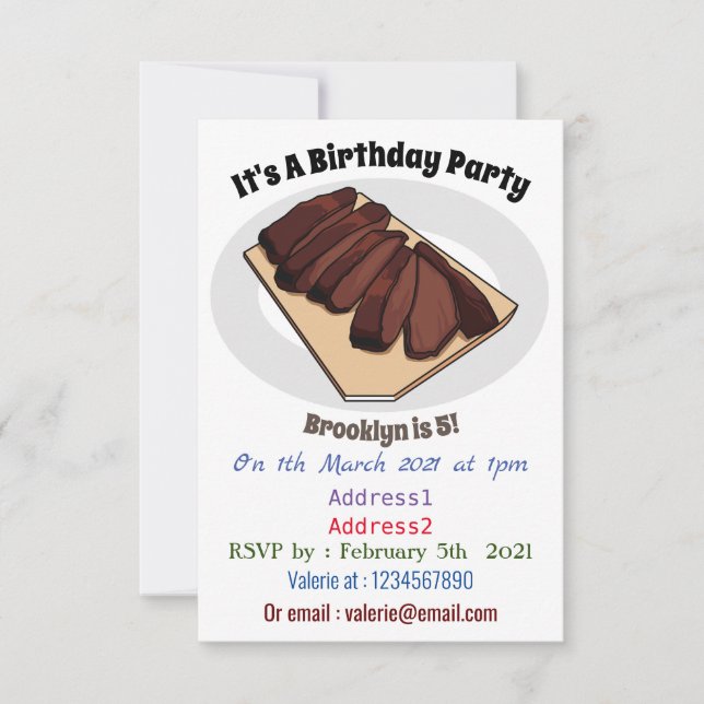 illustration av tecknaden för nötköttsbetet inbjudningar (Framsida)