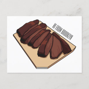 illustration av tecknaden för nötköttsbetet vykort