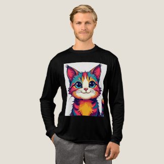 Illustration av Tecknaden för regnbåge Cute Cat T Shirt