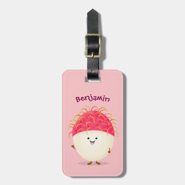 illustration av tecknaden för rosa av akut rambuta bagagebricka (Vertikal Framsida)