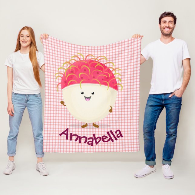 illustration av tecknaden för rosa av akut rambuta fleecefilt (På plats)