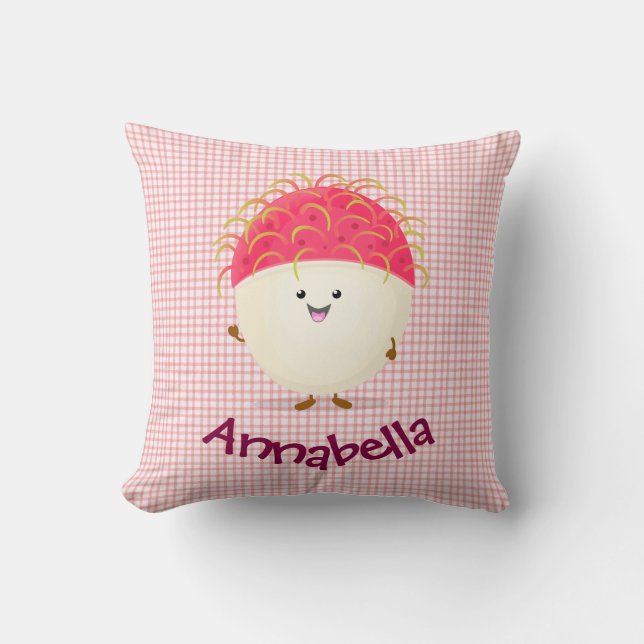 illustration av tecknaden för rosa av akut rambuta kudde (Framsida)