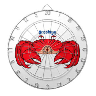 illustration av tecknaden för rött krabba darttavla